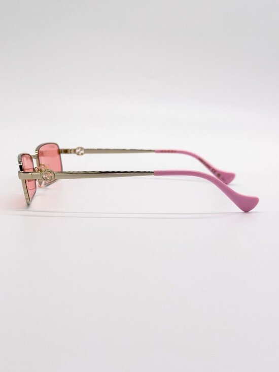 NEW GUCCI SUNGLASSES GG1600S 004 GOLD/PINK WOMEN WITH CHAIN main image 4